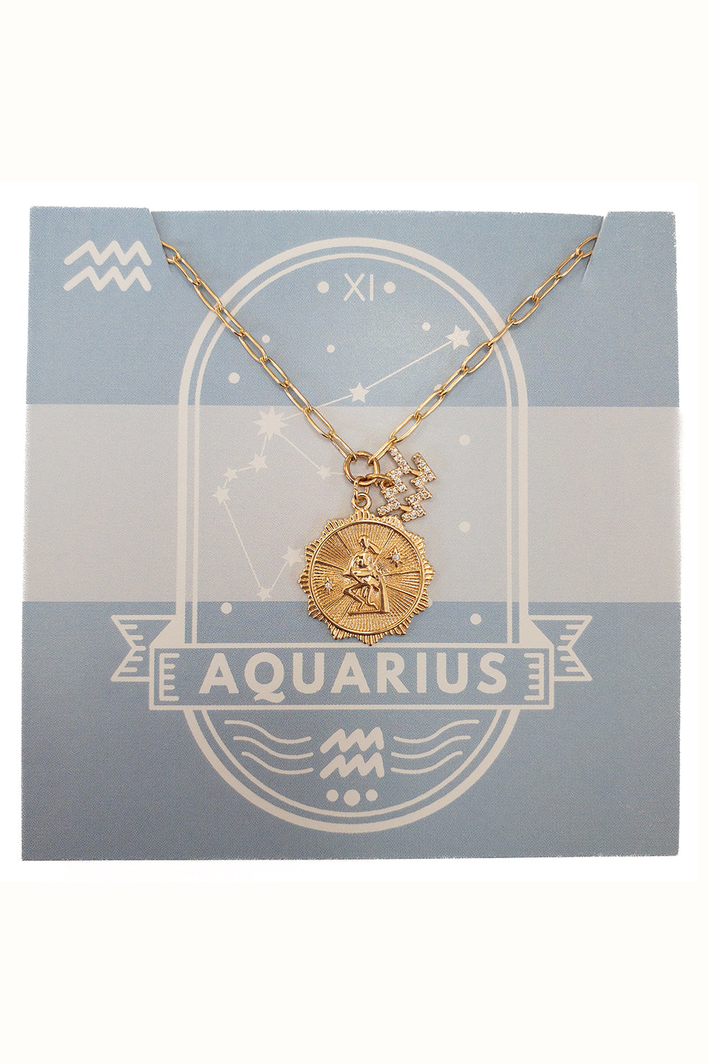 SIDEWALK SALE ITEM - Gold Zodiac Medallion Necklace