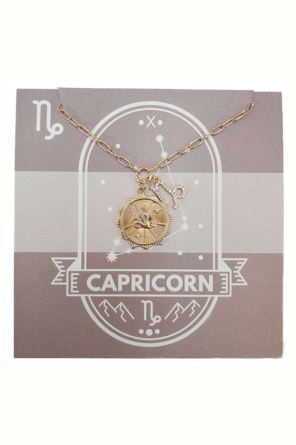 SIDEWALK SALE ITEM - Gold Zodiac Medallion Necklace