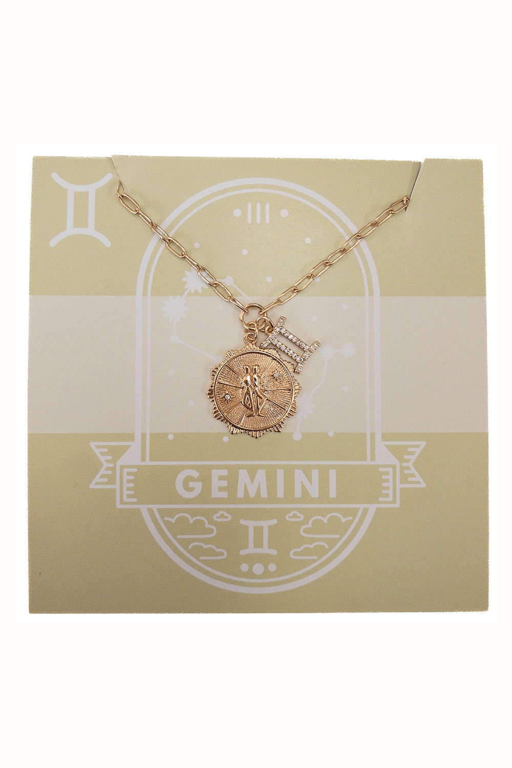 SIDEWALK SALE ITEM - Gold Zodiac Medallion Necklace