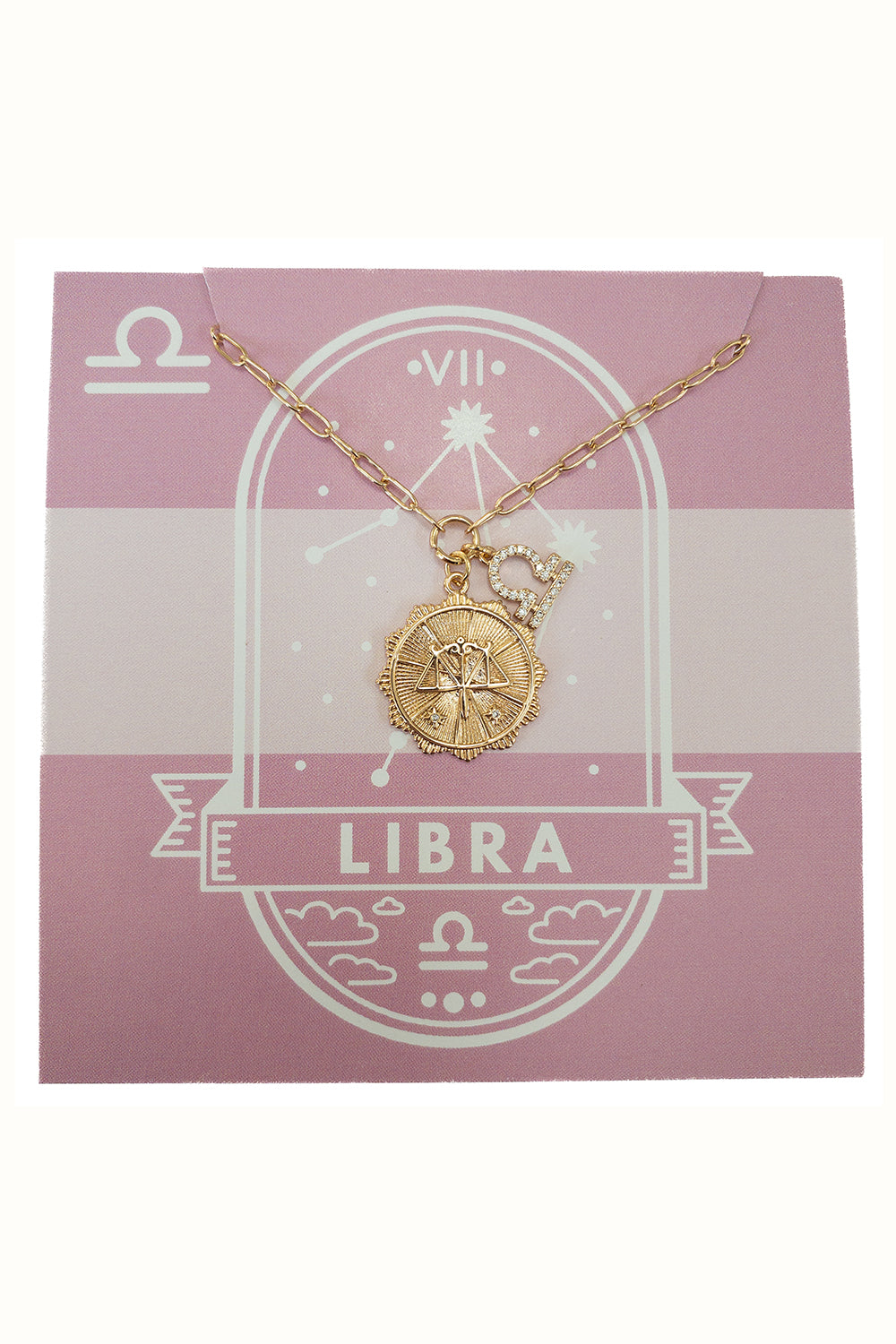 SIDEWALK SALE ITEM - Gold Zodiac Medallion Necklace