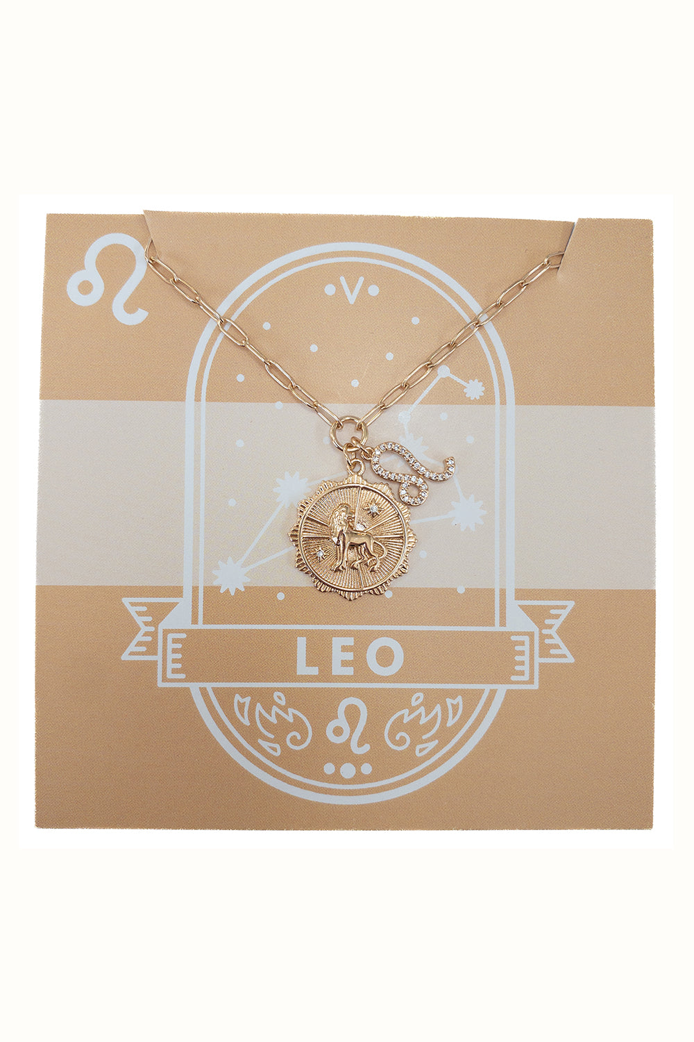 SIDEWALK SALE ITEM - Gold Zodiac Medallion Necklace