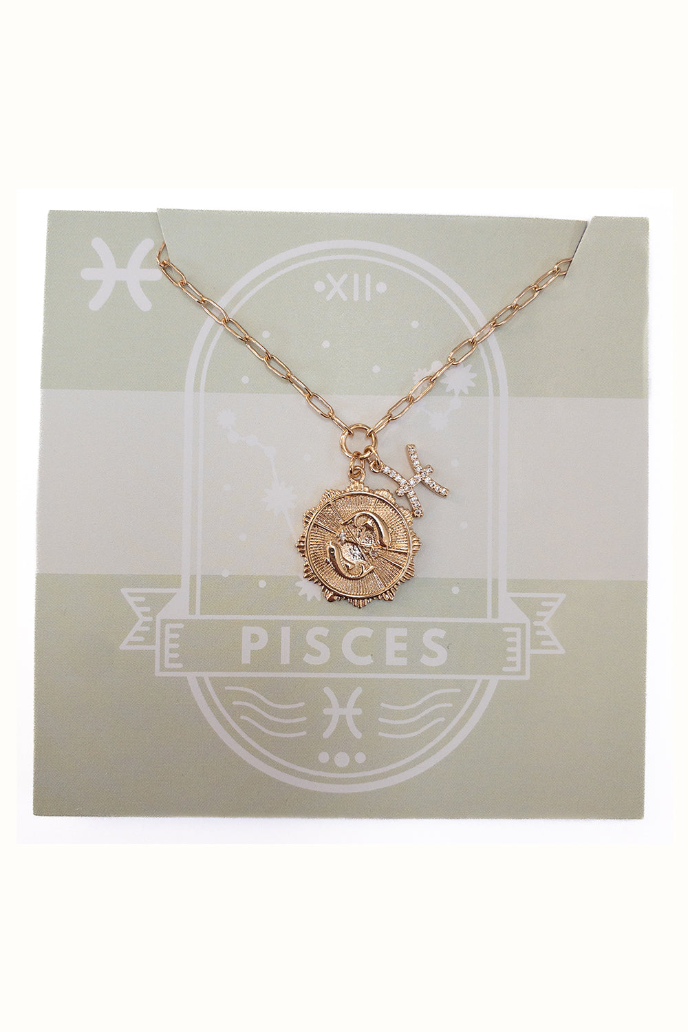 SIDEWALK SALE ITEM - Gold Zodiac Medallion Necklace