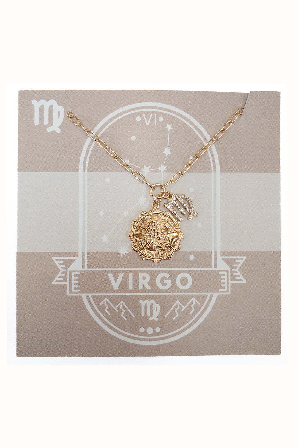 SIDEWALK SALE ITEM - Gold Zodiac Medallion Necklace
