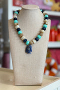 Sweet Palm Springs Necklace - Blues + Navy Fish