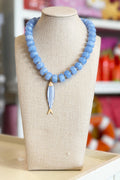 Sweet Palm Springs Necklace - Periwinkle + Stripe Fish