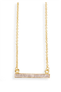 Deco Diamond Bar Necklace - White