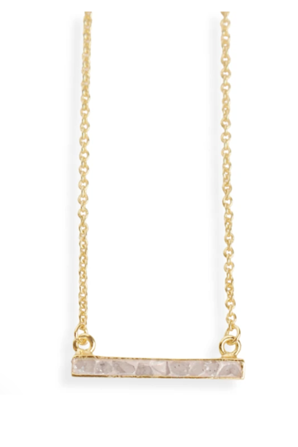 Deco Diamond Bar Necklace - White