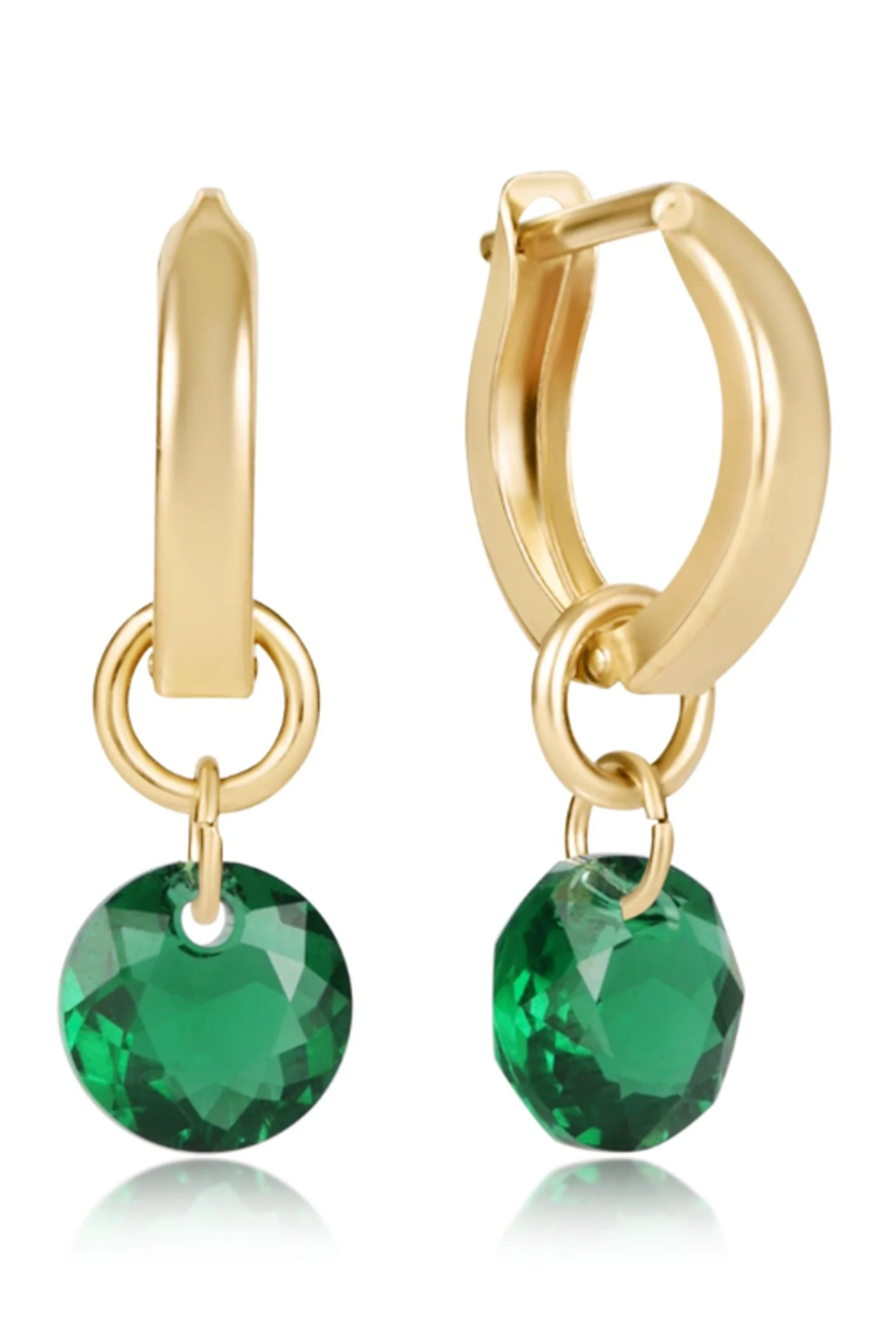 EN Huggie Gold Hoop Earring - Small Reflecion Charm 05