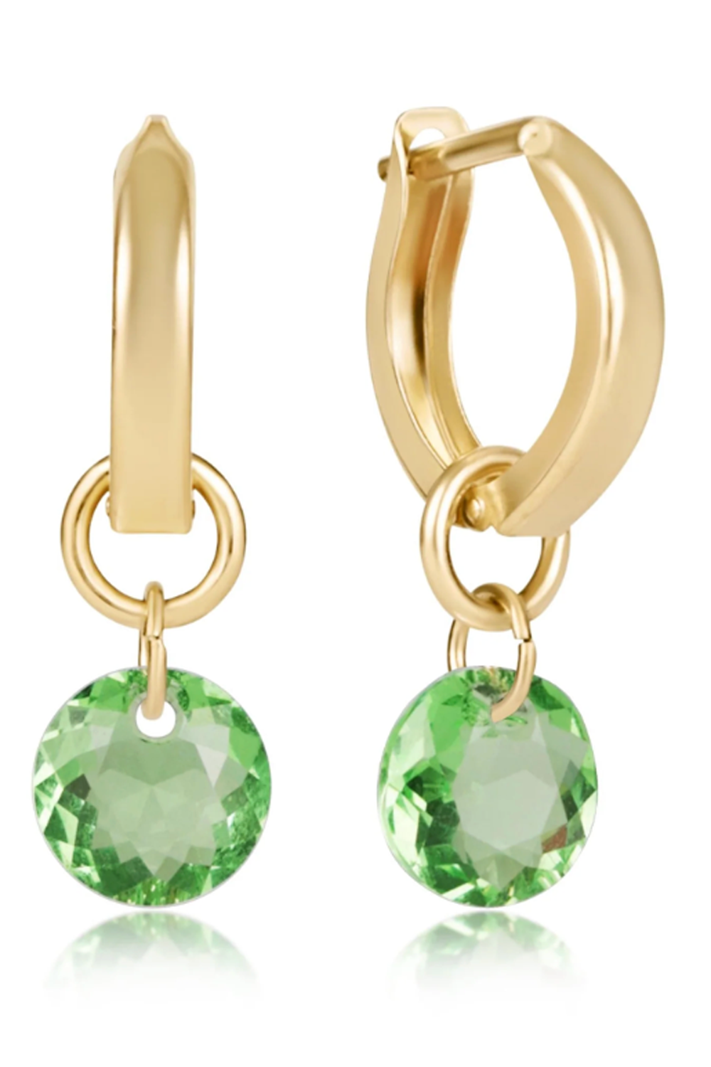 EN Huggie Gold Hoop Earring - Small Reflecion Charm 08
