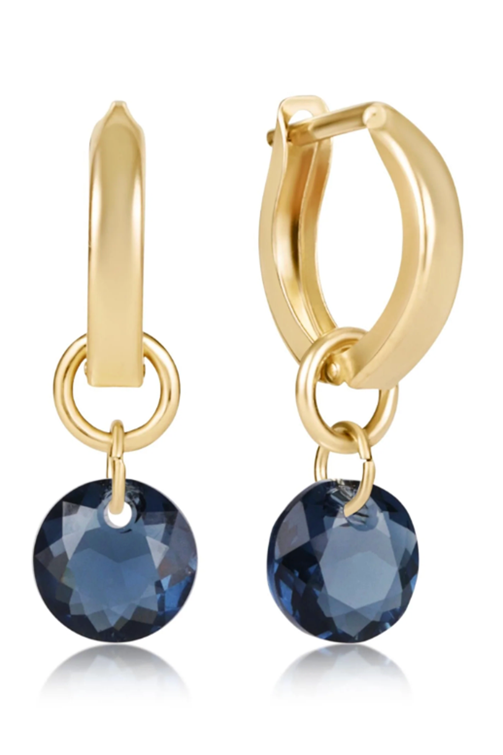 EN Huggie Gold Hoop Earring - Small Reflecion Charm 09