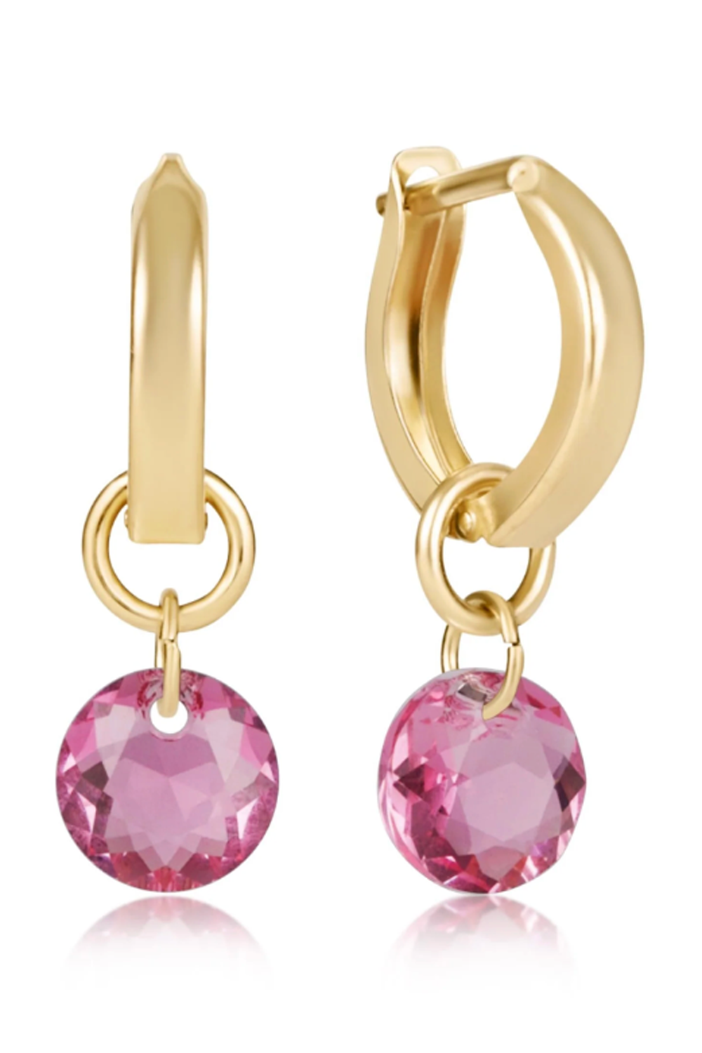 EN Huggie Gold Hoop Earring - Small Reflecion Charm 10