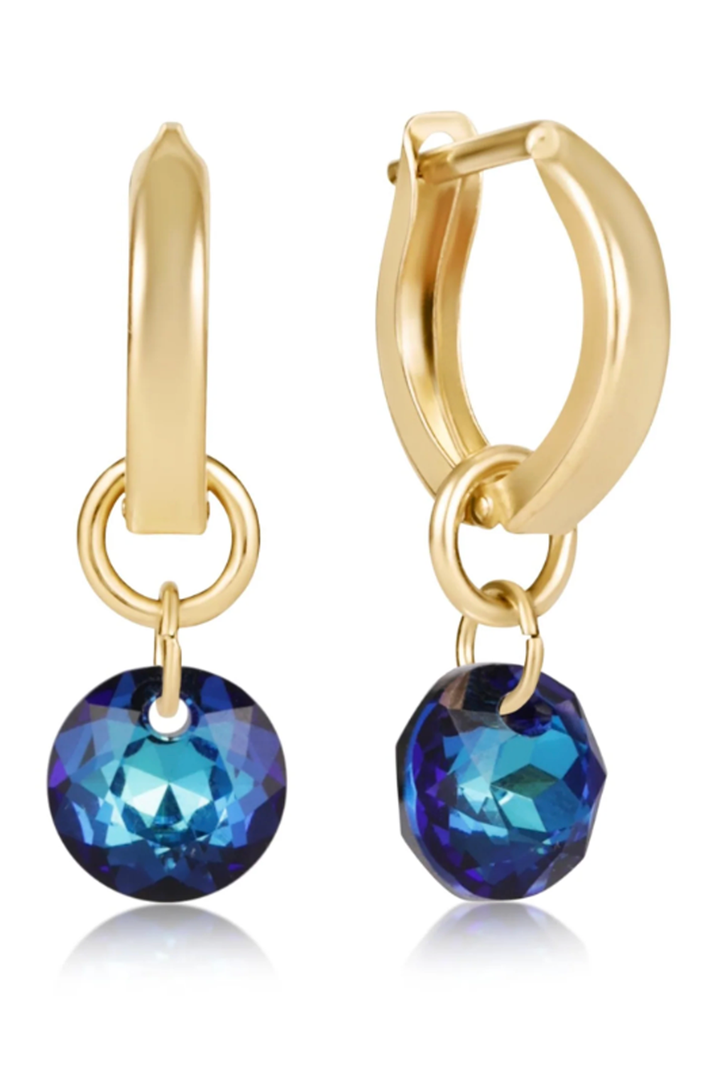 EN Huggie Gold Hoop Earring - Small Reflecion Charm 12