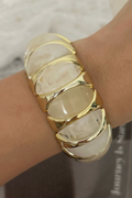 Resin Amalia Stretch Bracelet - Beige