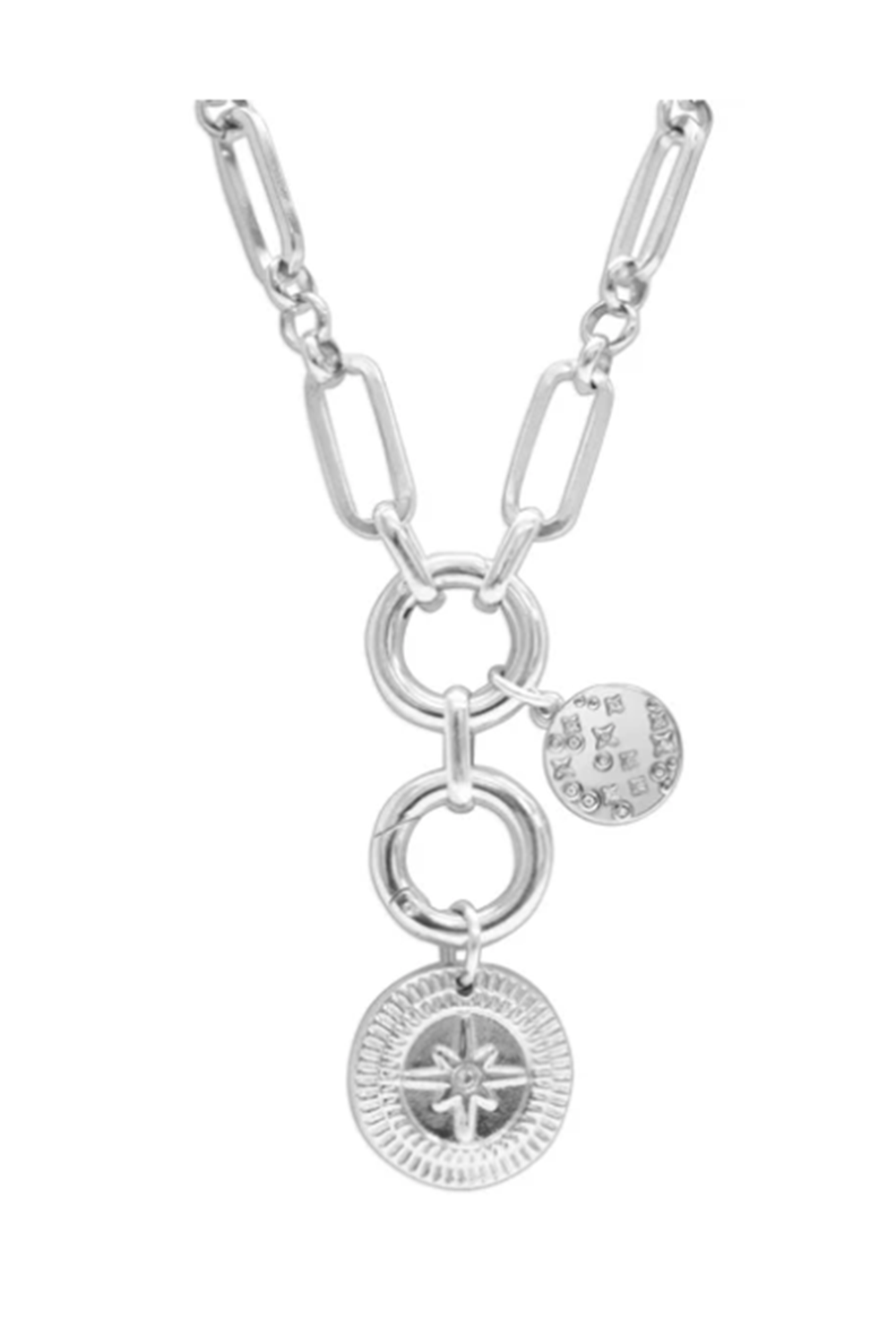 ISLA Charm Up Talisman Necklace - Inner Compass Steel