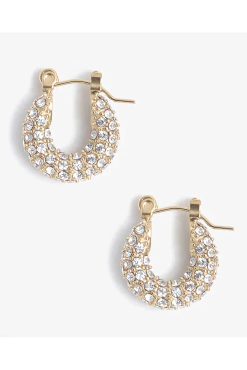 Audrey Huggie Earrings - Pave Gold