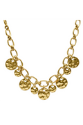 ISLA Hammered Coin Chain Link Necklace - Gold